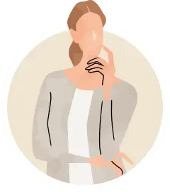 左手を顔に当てて熟考している姿